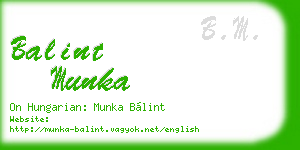 balint munka business card