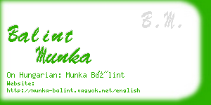 balint munka business card